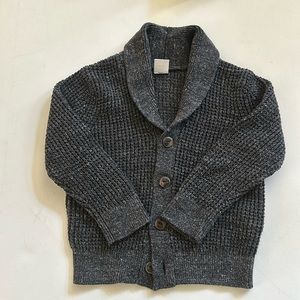 Gap 3T Toddler Shawl Waffle Cardigan Sweater - Charcoal Gray - EUC